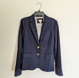 J Crew Navy Wool Blend Blazer - 00